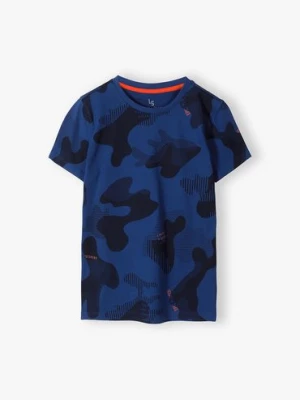 Granatowy t-shirt chłopięcy bawełniany- moro Lincoln & Sharks by 5.10.15.