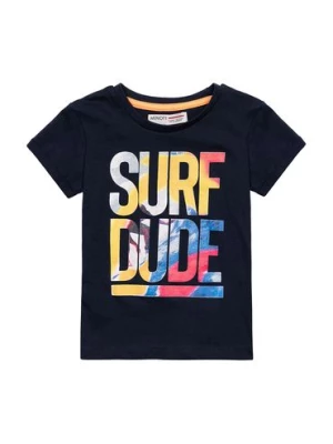 Granatowy t-shirt dla chłopca bawełniany- Surf dude Minoti