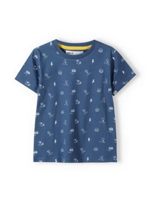 Granatowy t-shirt dla niemowlaka z bawełny Minoti
