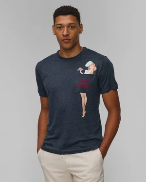 Granatowy T-shirt Lniany Męski Mc2 Saint Barth Ecstasea