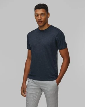Granatowy T-shirt Lniany Męski Mc2 Saint Barth Ecstasea N