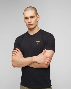 Granatowy T-shirt Męski Aeronautica Militare