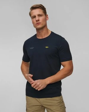 Granatowy T-shirt Męski Aeronautica Militare