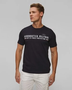 Granatowy T-shirt Męski Aeronautica Militare