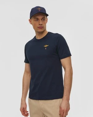 Granatowy T-shirt Męski Aeronautica Militare