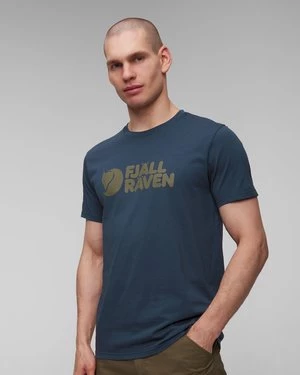 Granatowy T-shirt Męski Fjallraven Fjällräven Logo T-shirt M