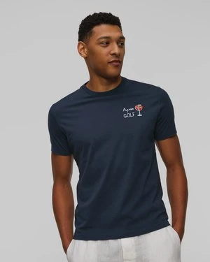 Granatowy T-shirt Męski Mc2 Saint Barth Portofino