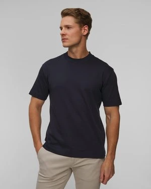 Granatowy T-shirt Męski Sunspel