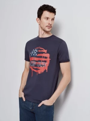 Granatowy T-shirt męski TOP GUN OCHNIK