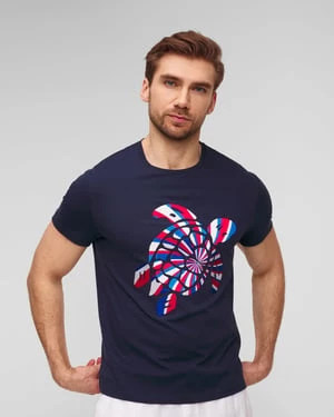 Granatowy T-shirt Męski Vilebrequin Thom