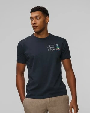 Granatowy T-shirt Z Nadrukiem Męski Mc2 Saint Barth