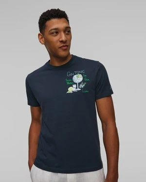 Granatowy T-shirt Z Nadrukiem Męski Mc2 Saint Barth