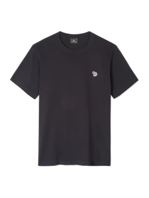 Granatowy T-Shirt z Okrągłym Dekoltem z Bawełny dla Mężczyzn PS By Paul Smith