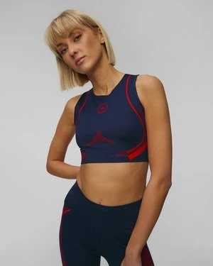 Granatowy top sportowy damski Adidas by Stella McCartney TruePace Crop
