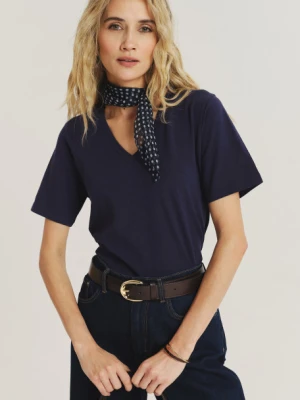 Granatowy top z krótkim rękawem Greenpoint