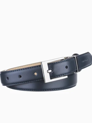 Granatowy wąski pasek damski ze skóry naturalnej rozmiar s Puccini