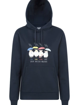 Great British Weather — damska bluza z kapturem o regularnym kroju - Navy Mountain Warehouse