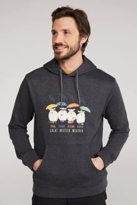 Great British Weather — męska bluza z kapturem zakładana przez głowę - Grey Mountain Warehouse