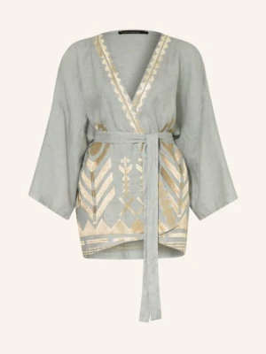 Greek Archaic Kori Damski Kimono Z Lnu grau
