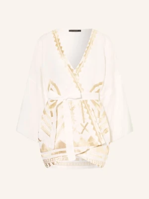 Greek Archaic Kori Damski Kimono Z Lnu weiss