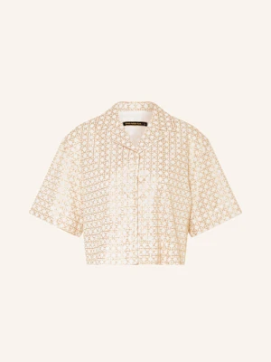 Greek Archaic Kori Krótka Bluzka Cross Z Błyszczącą Przędzą weiss