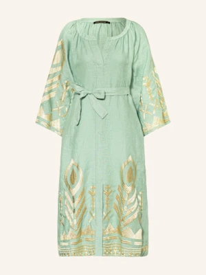 Greek Archaic Kori Sukienka Plażowa Feather Z Błyszczącą Przędzą gruen