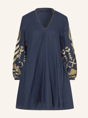 Greek Archaic Kori Sukienka Plażowa Feather Z Lnu blau