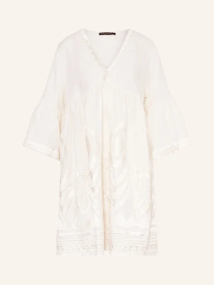 Greek Archaic Kori Sukienka Plażowa Feather Z Lnu Z Rękawami 3/4 gold