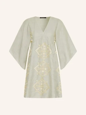 Greek Archaic Kori Sukienka Plażowa Lefkada Z Błyszczącą Nicią I Rękawami 3/4 grau