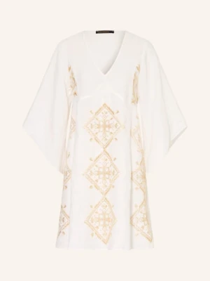 Greek Archaic Kori Sukienka Plażowa Lefkada Z Błyszczącą Nicią I Rękawami 3/4 weiss