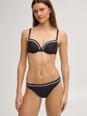 Groszowaty stanik bikini do prasowania w kolorze czarnym/białym Joop