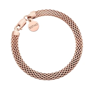 Gruba bransoletka tuba z różowego złota SOTHO