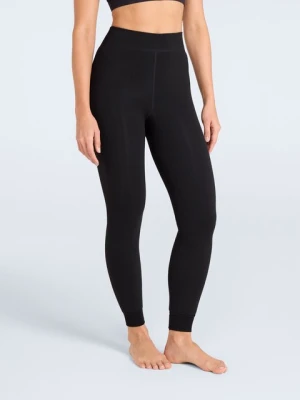 Grube legginsy damskie z podszewką z polaru - Black Animal