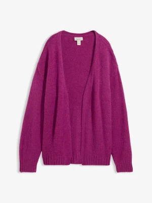 Gruby kardigan oversize BonPrix fioletowy