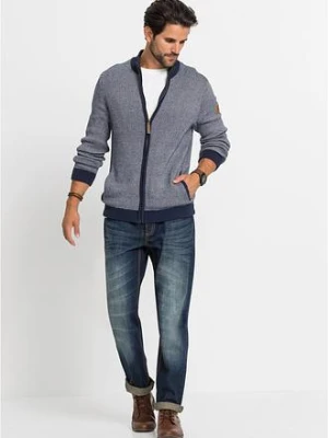 Gruby kardigan ze stójką, z czystej bawełny bonprix