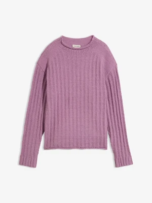 Gruby sweter BonPrix fioletowy