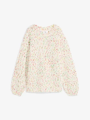 Gruby sweter oversize BonPrix biały