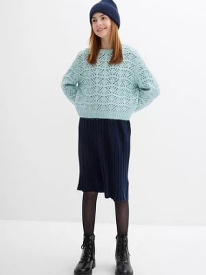 Gruby sweter w ażurowy wzór bonprix