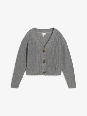 Gruby sweter z czystej bawełny BonPrix szary