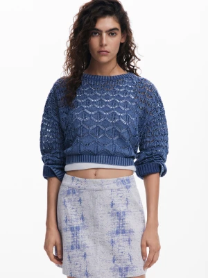 Ażurowy sweter cropped Desigual