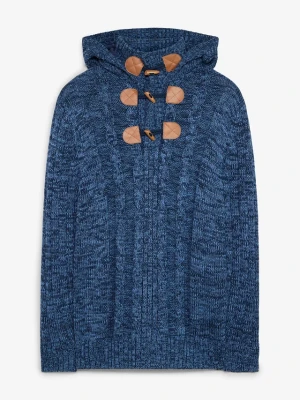Gruby sweter z kapturem, regular fit BonPrix niebieski
