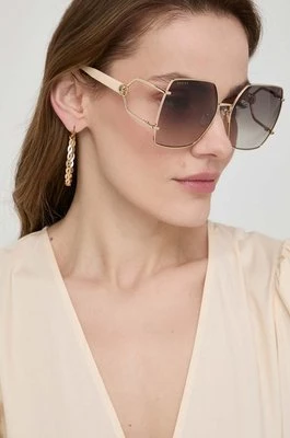 Gucci okulary przeciwsłoneczne damskie kolor beżowy GG1564SA
