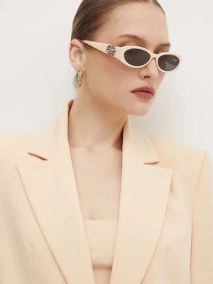 Gucci okulary przeciwsłoneczne damskie kolor beżowy GG1660S
