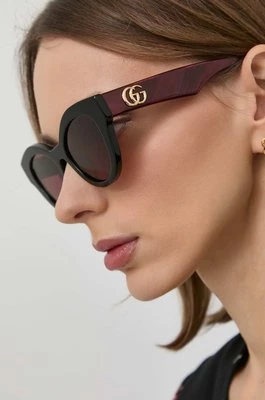 Gucci okulary przeciwsłoneczne damskie kolor bordowy