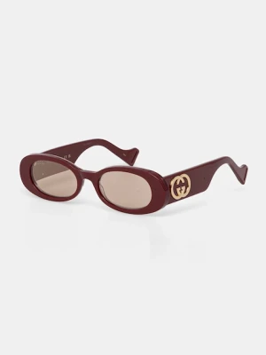 Gucci okulary przeciwsłoneczne damskie kolor bordowy GG0517S