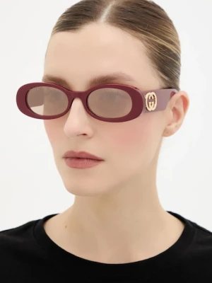 Gucci okulary przeciwsłoneczne damskie kolor bordowy GG0517S