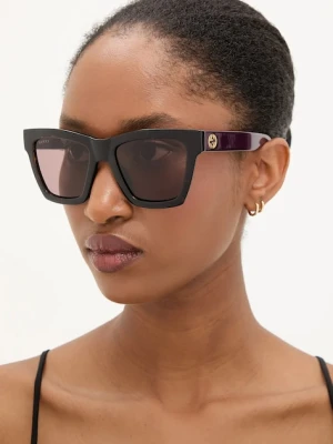 Gucci okulary przeciwsłoneczne damskie kolor bordowy GG1714S