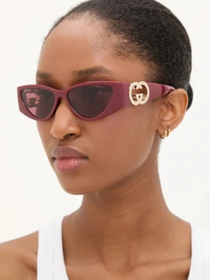 Gucci okulary przeciwsłoneczne damskie kolor bordowy GG1824S