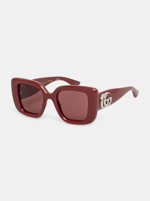 Gucci okulary przeciwsłoneczne damskie kolor bordowy GG1975S