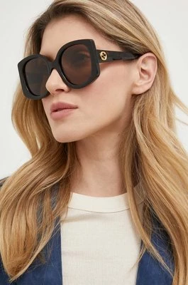 Gucci okulary przeciwsłoneczne damskie kolor brązowy